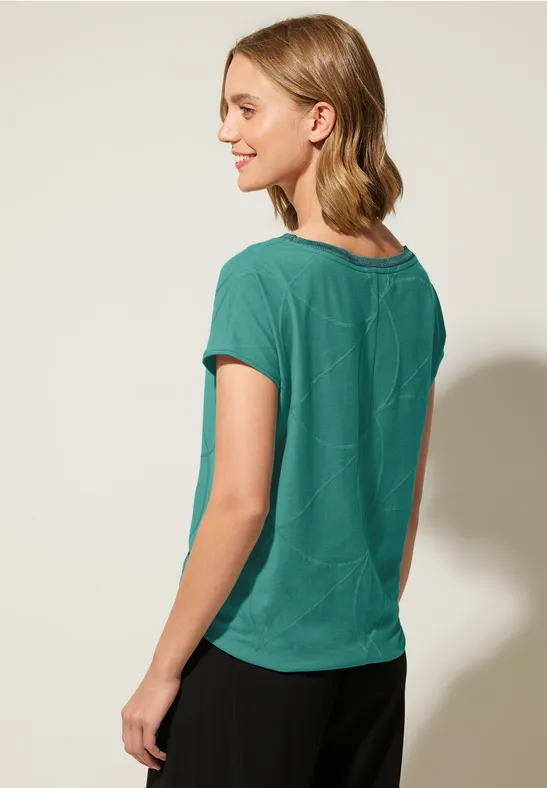 Feines Jacquard Shirt lagoon green