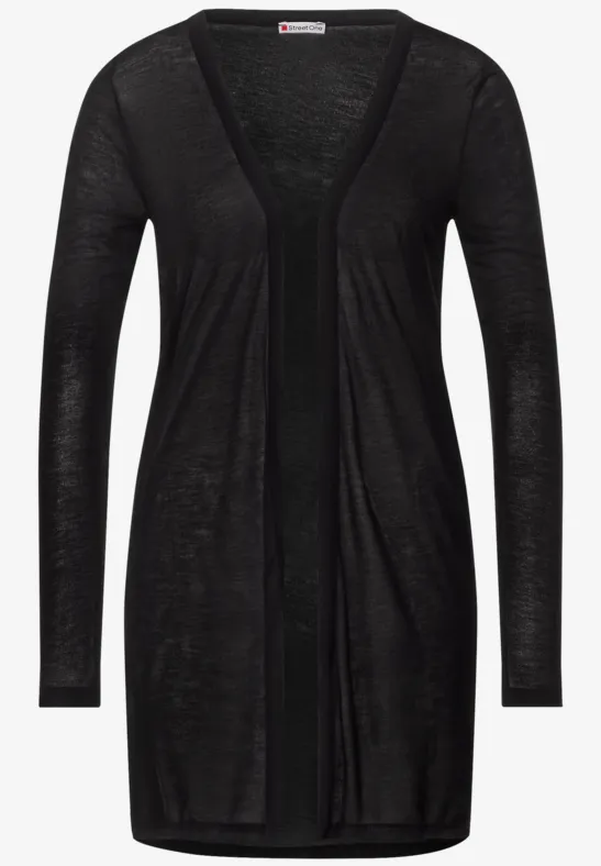 Feine Long Shirtjacke Black