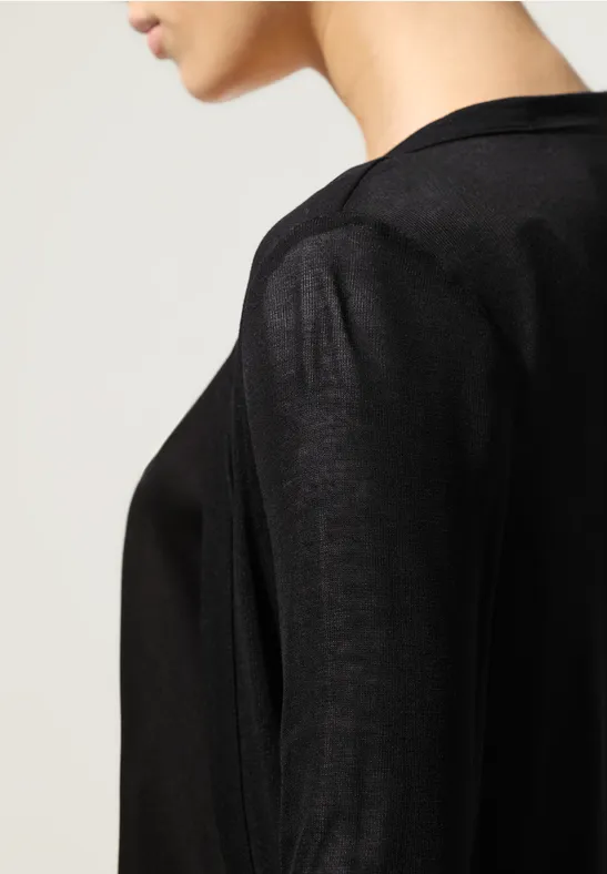 Feine Long Shirtjacke Black