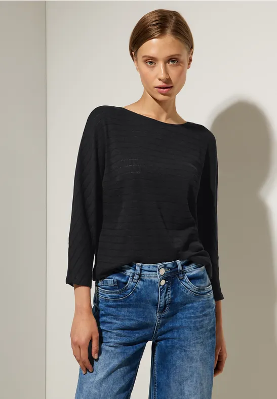 3/4 Arm Ausbrenner Shirt Black