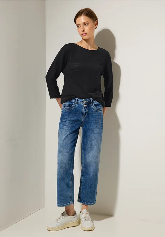 3/4 Arm Ausbrenner Shirt Black