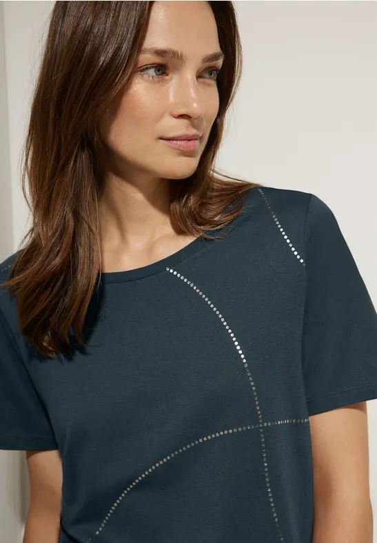 T-Shirt mit Folienprint cool vintage green