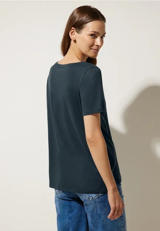 T-Shirt mit Folienprint cool vintage green