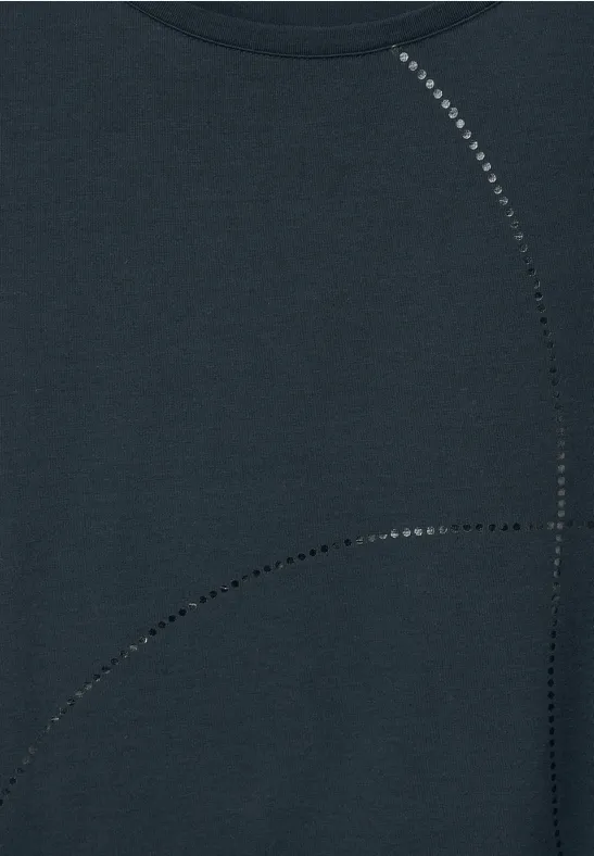 T-Shirt mit Folienprint cool vintage green