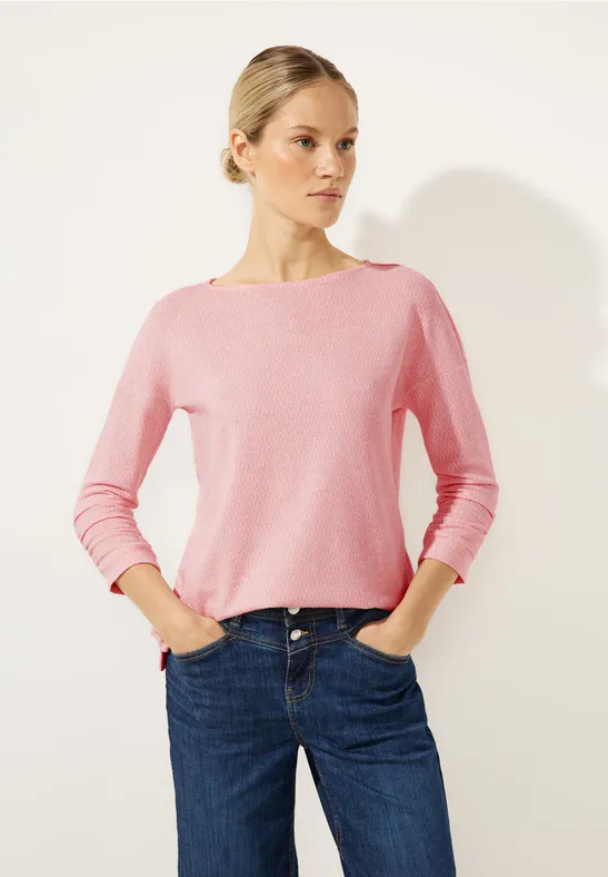 Melangeshirt mit Raffung legend rose melange