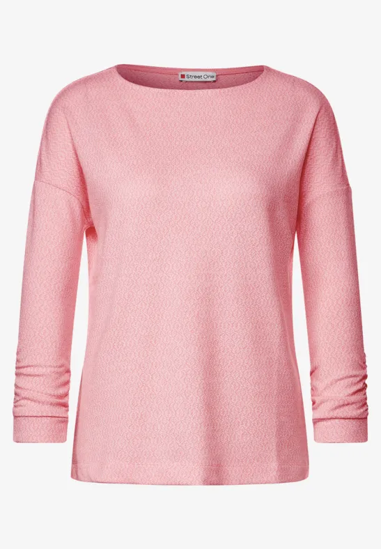 Melangeshirt mit Raffung legend rose melange