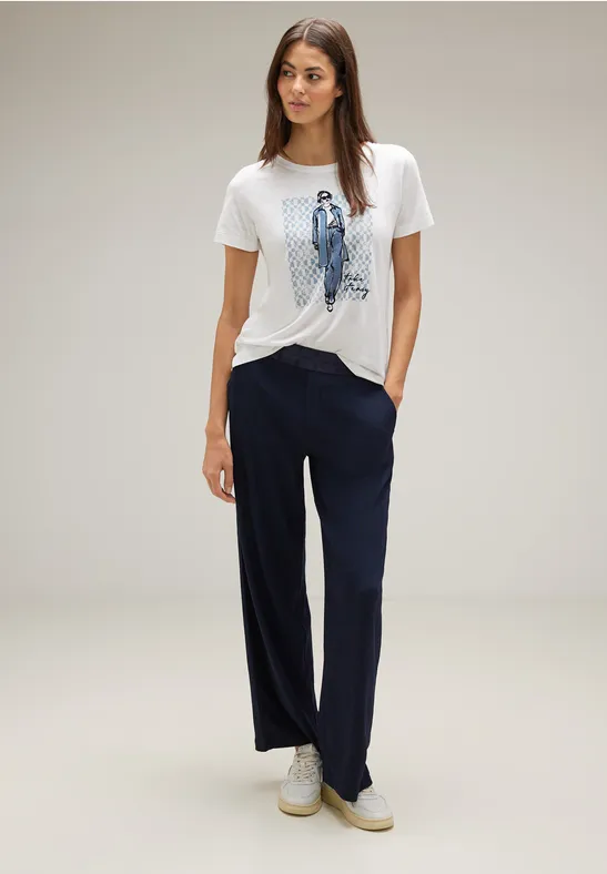 Lady Partprint T-Shirt off white