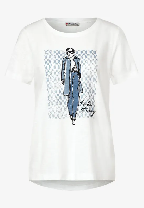 Lady Partprint T-Shirt off white