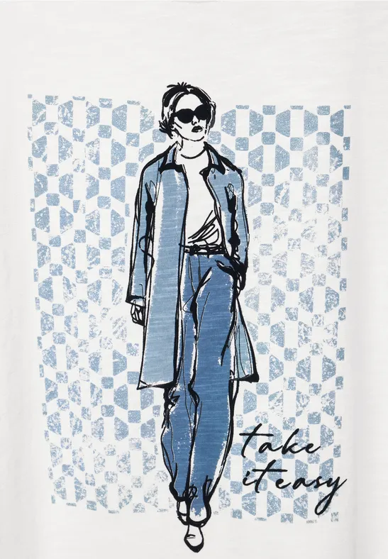 Lady Partprint T-Shirt off white