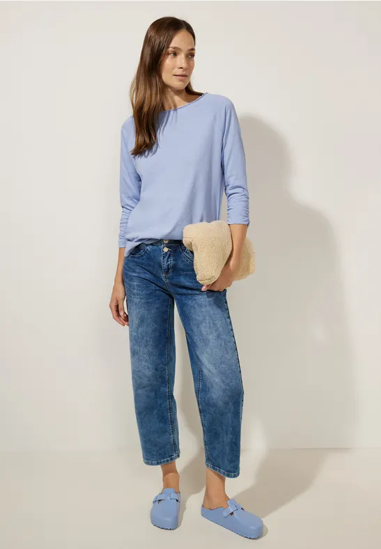 Shirt mit gerafftem Arm mid sunny blue