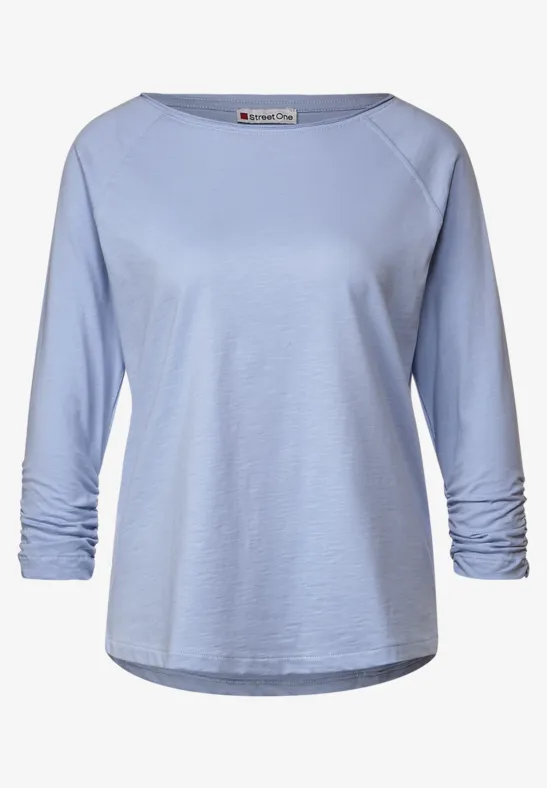 Shirt mit gerafftem Arm mid sunny blue