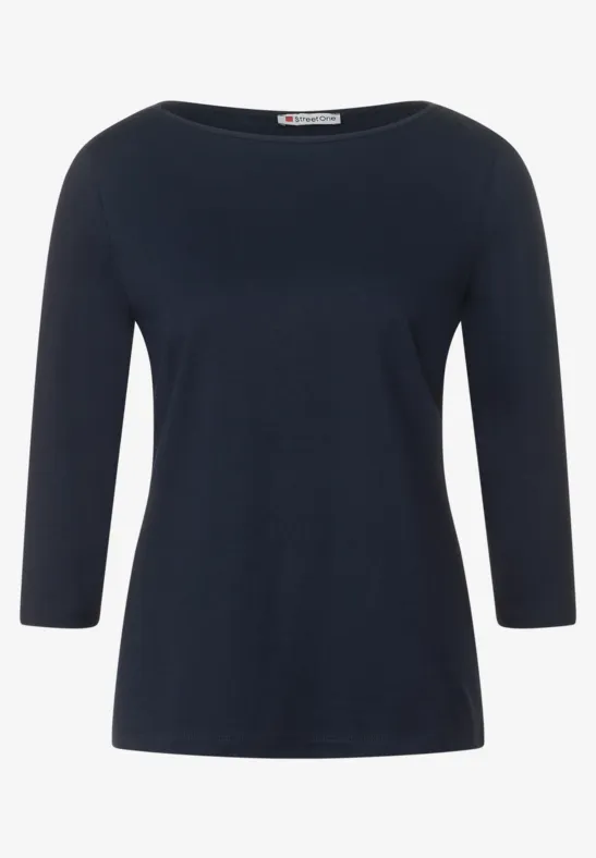 Softes Shirt in Unifarbe deep blue