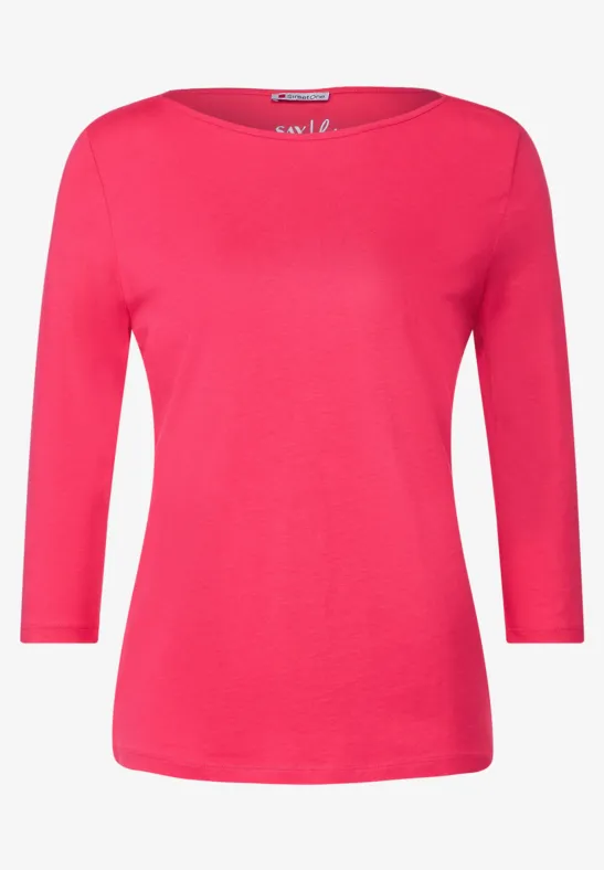 Softes Shirt in Unifarbe coral blossom