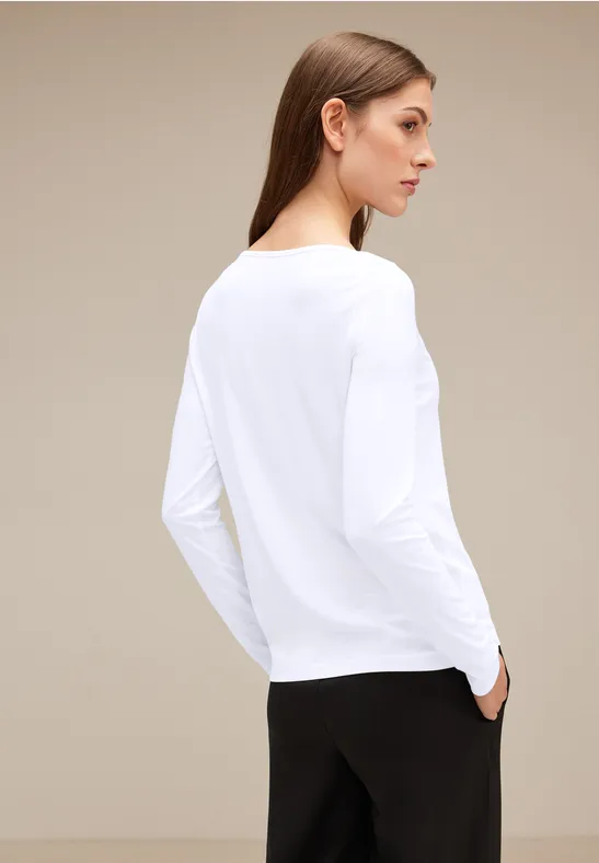 Shirt mit U-Boot-Ausschnitt White