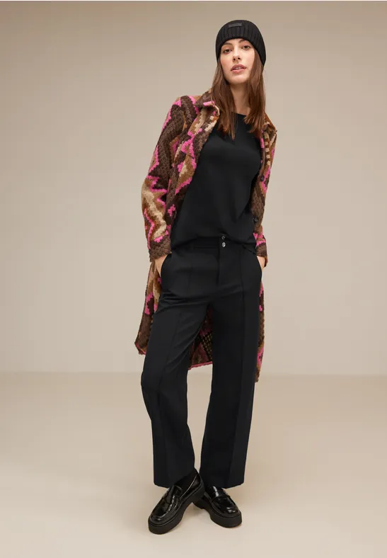 Shirt mit U-Boot-Ausschnitt Black