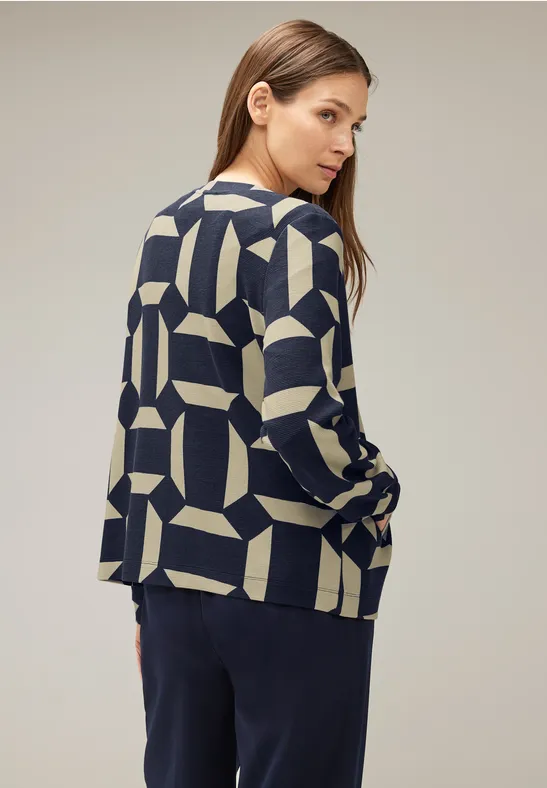 Sweatjacke mit Print deep blue