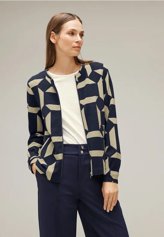 Sweatjacke mit Print deep blue