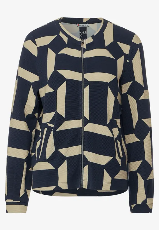 Sweatjacke mit Print deep blue