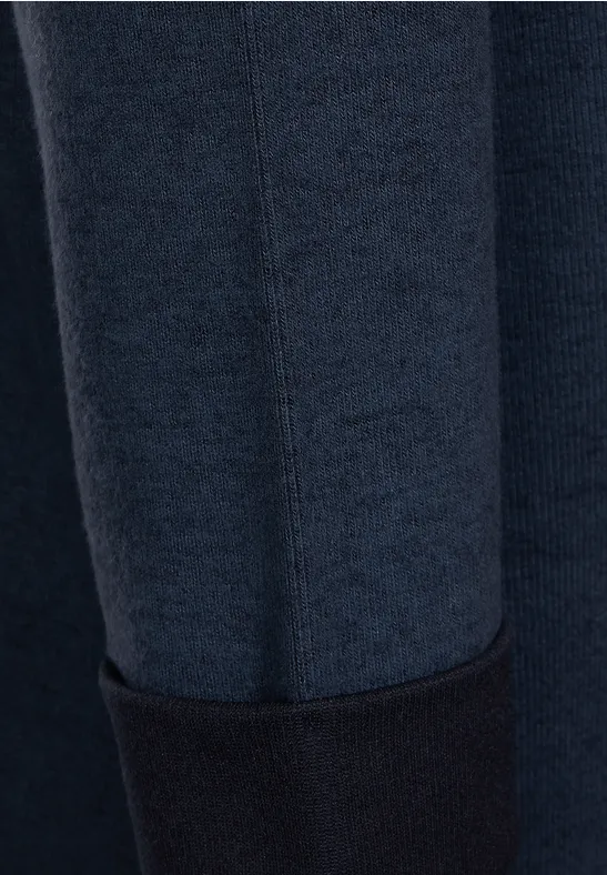 Doubleface Long Cardigan deep blue melange