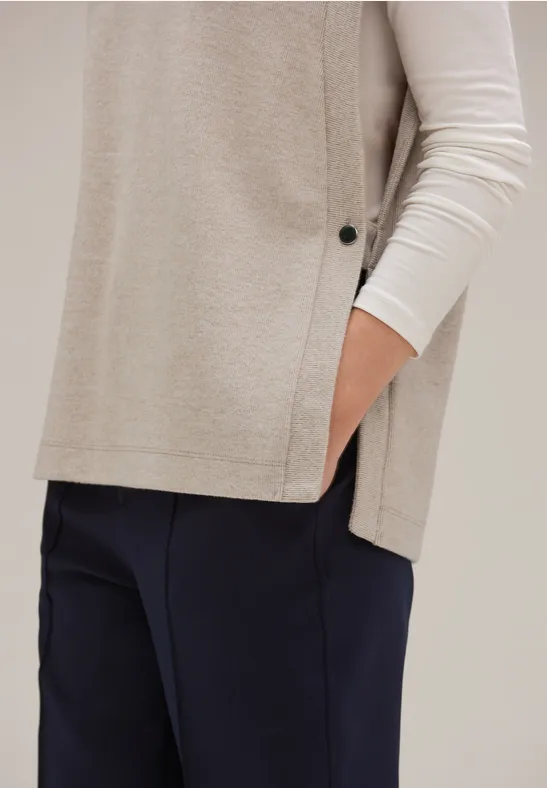 Weste mit V-Ausschnitt bleached sand melange