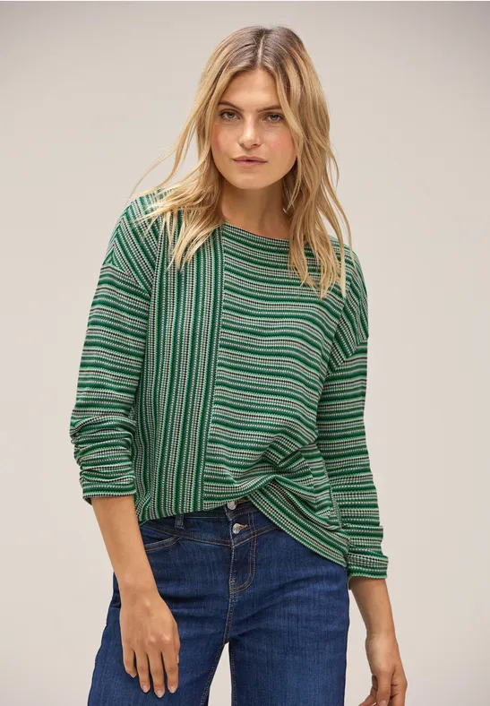 Shirt mit Strukturstreifen gentle green