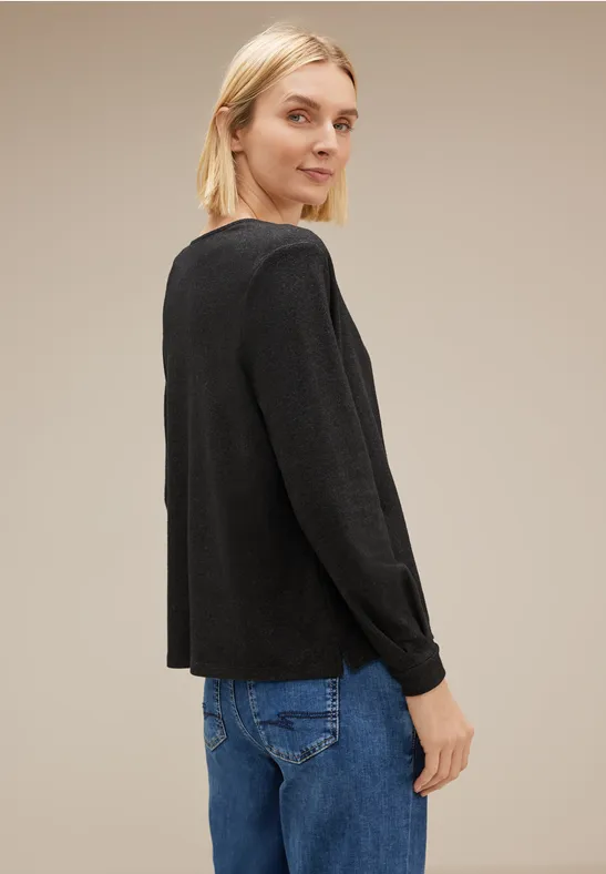 Offene Shirtjacke anthracite melange