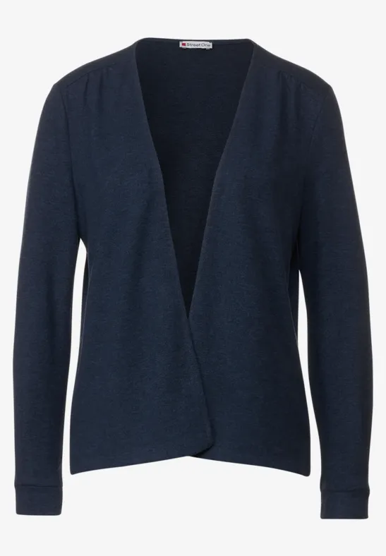 Offene Shirtjacke deep blue melange