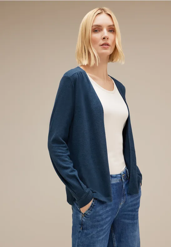 Offene Shirtjacke atlantic blue melange