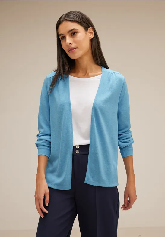Offene Shirtjacke light aquamarine blue mel.