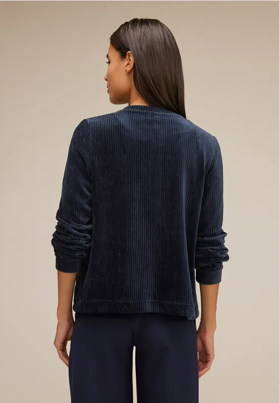 Cordjacke mit Zipper deep blue