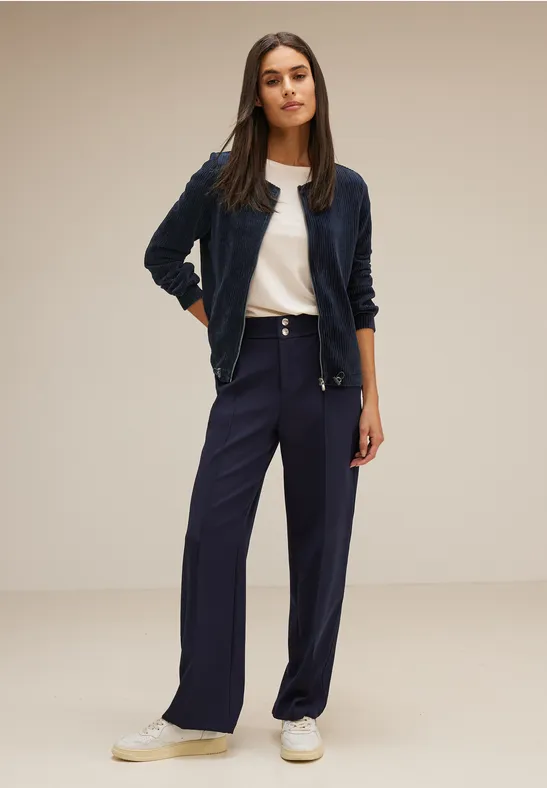 Cordjacke mit Zipper deep blue