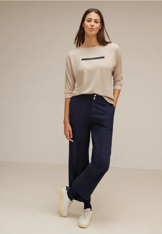 Shirt mit Schimmer Wording spring sand melange