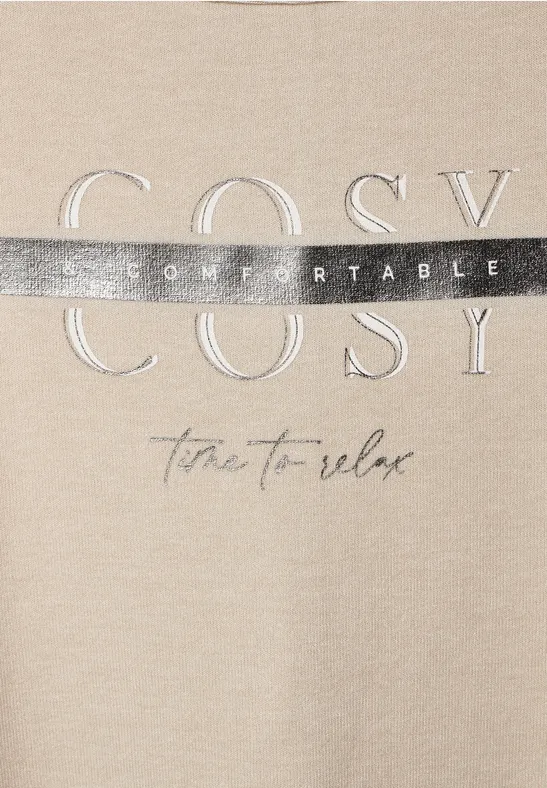 Shirt mit Schimmer Wording spring sand melange