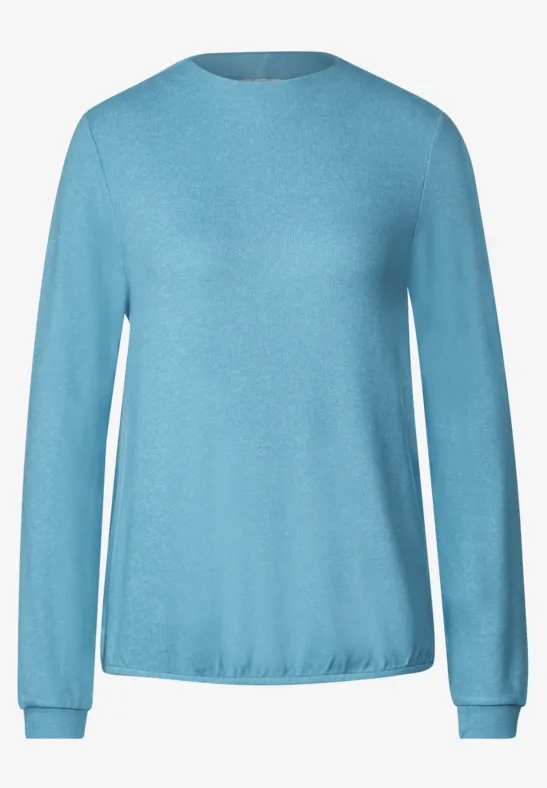 Langarmshirt mit Gummisaum light aquamarine blue mel.