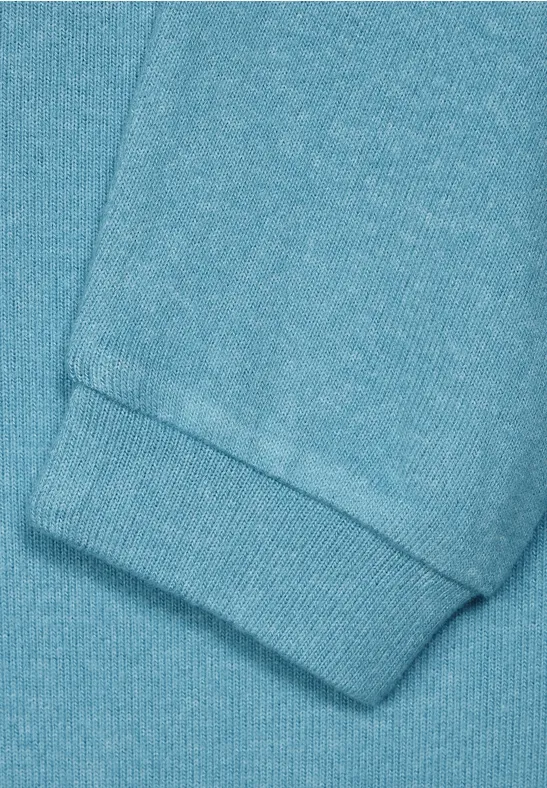 Langarmshirt mit Gummisaum light aquamarine blue mel.