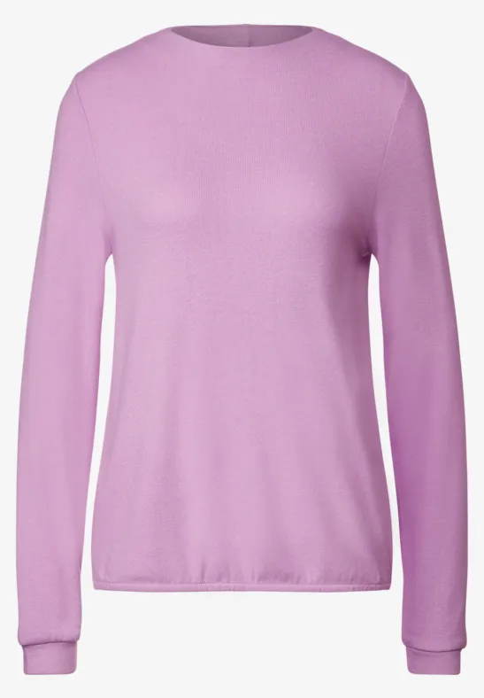 Langarmshirt mit Gummisaum soft rose melange