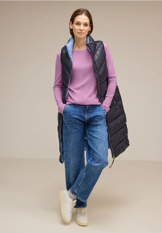 Basic Langarmshirt bright rose