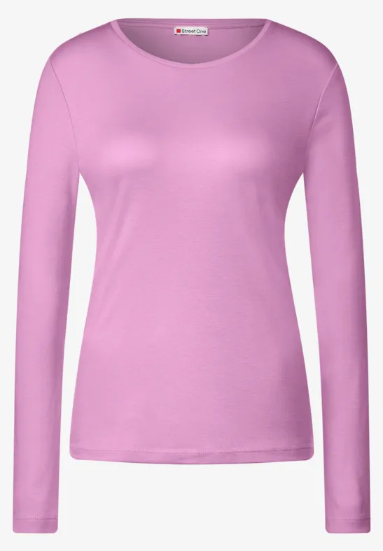 Basic Langarmshirt bright rose