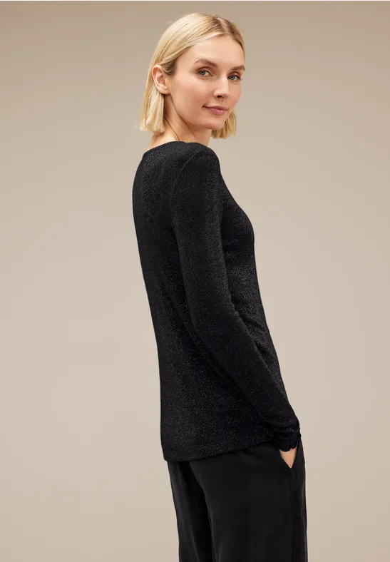 Shirt mit Glanzeffekt Black