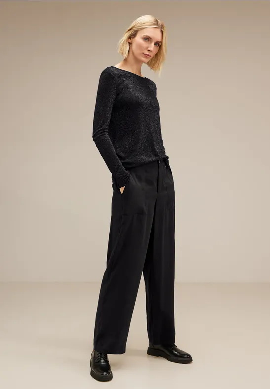 Shirt mit Glanzeffekt Black