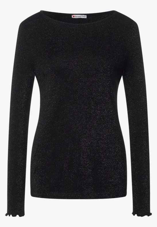 Shirt mit Glanzeffekt Black