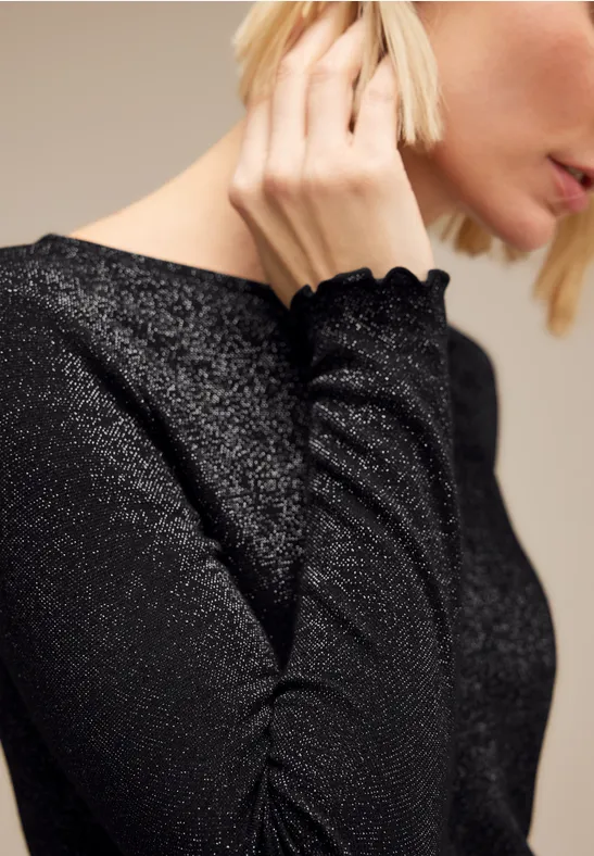 Shirt mit Glanzeffekt Black