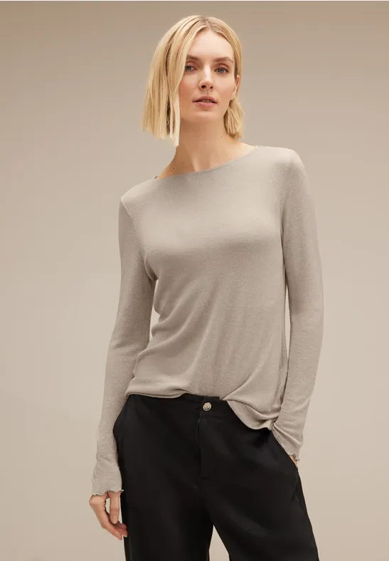 Shirt mit Glanzeffekt spring sand melange