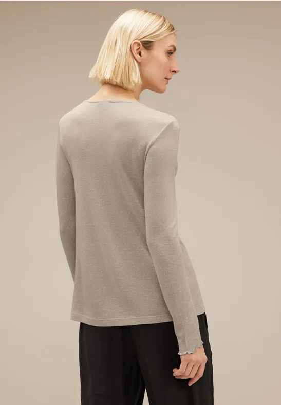 Shirt mit Glanzeffekt spring sand melange
