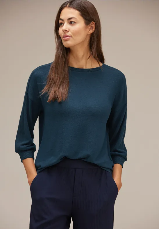 Cosy Shirt mit 3/4 Arm atlantic blue melange