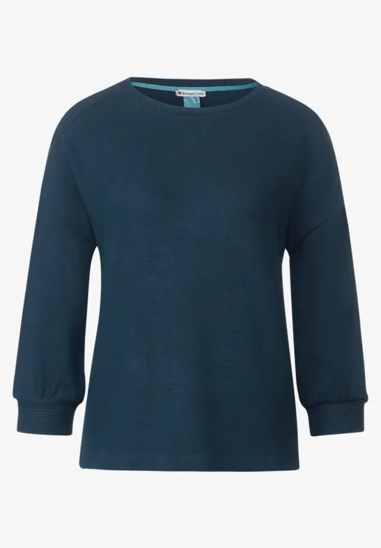 Cosy Shirt mit 3/4 Arm atlantic blue melange