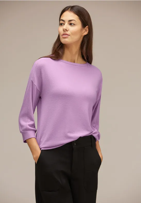 Cosy Shirt mit 3/4 Arm soft rose melange