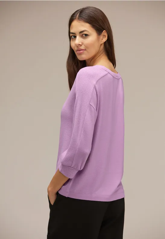 Cosy Shirt mit 3/4 Arm soft rose melange