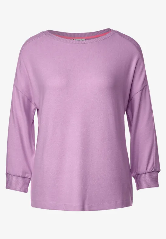 Cosy Shirt mit 3/4 Arm soft rose melange