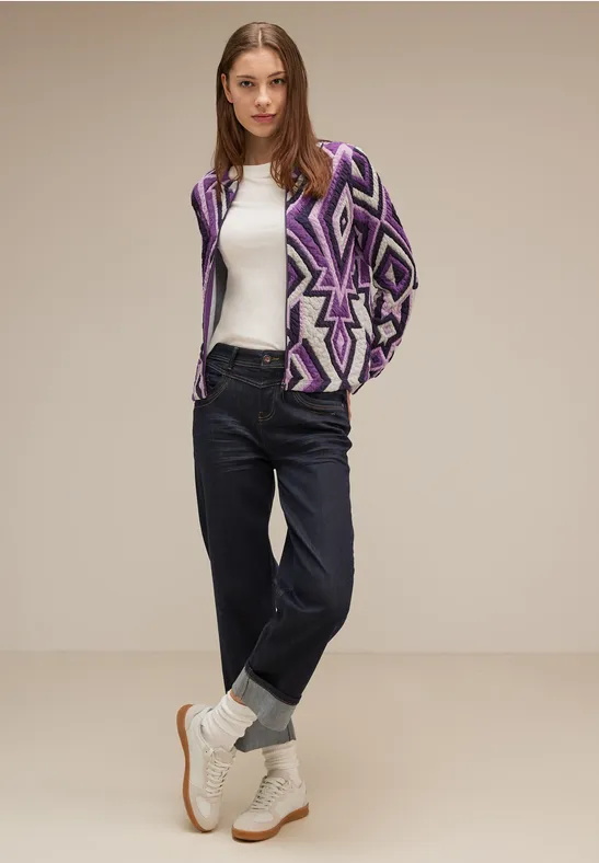 Shirtjacke mit Struktur deep pure lilac